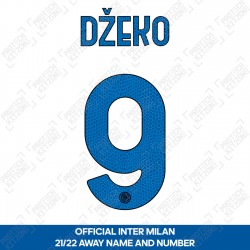 Džeko 9 (Official Inter Milan 2021/22 Away Club Name and Numbering)